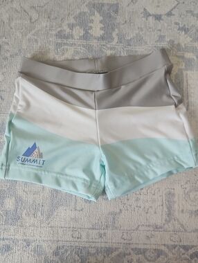 Varsity Mint, White & Gray Colorblock Performance Shorts